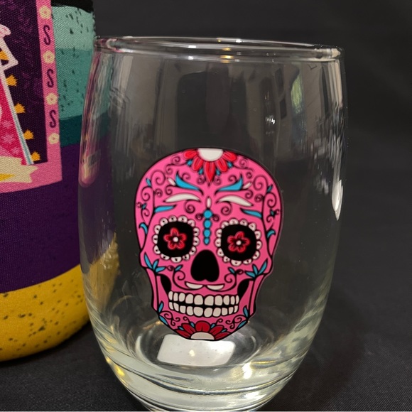 Day of the Dead Stemless Wine Glasses and Tote - Picture 4 of 13